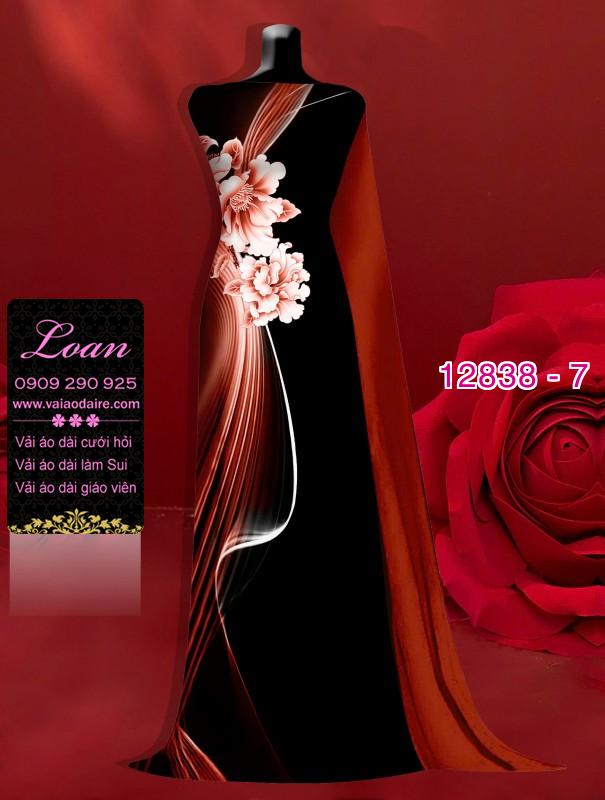 Vải áo dài hoa in 3D