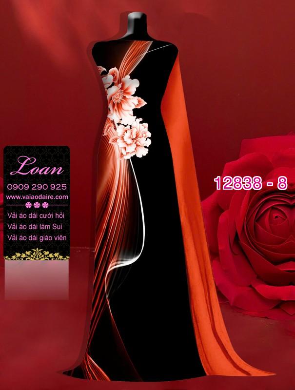 Vải áo dài hoa in 3D