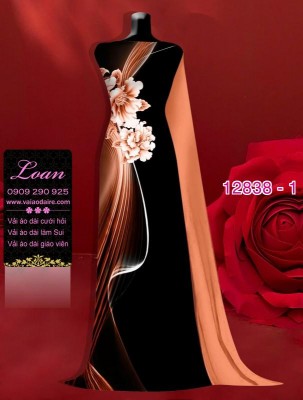 Vải áo dài hoa in 3D-DT 12838