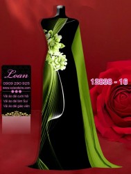 Vải áo dài hoa in 3D