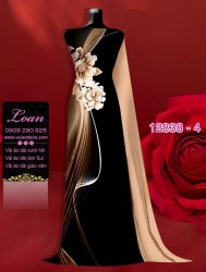 Vải áo dài hoa in 3D