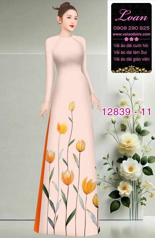 Vải áo dài hoa in 3D