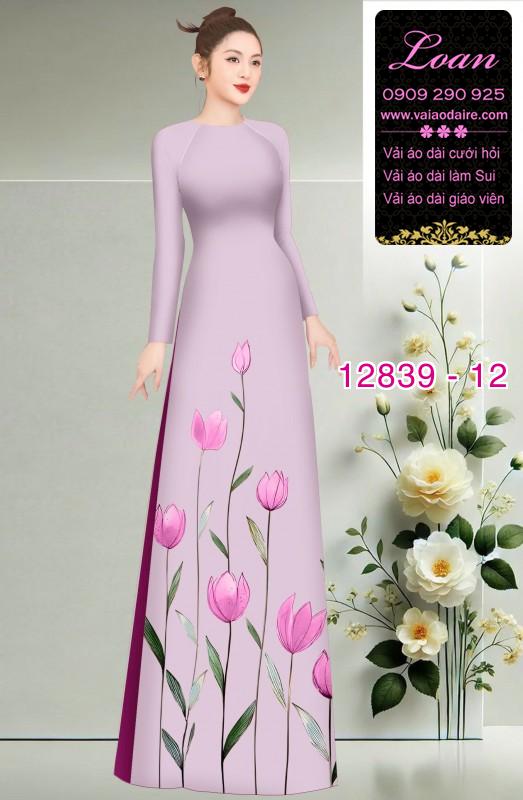 Vải áo dài hoa in 3D