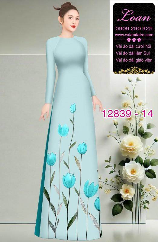 Vải áo dài hoa in 3D