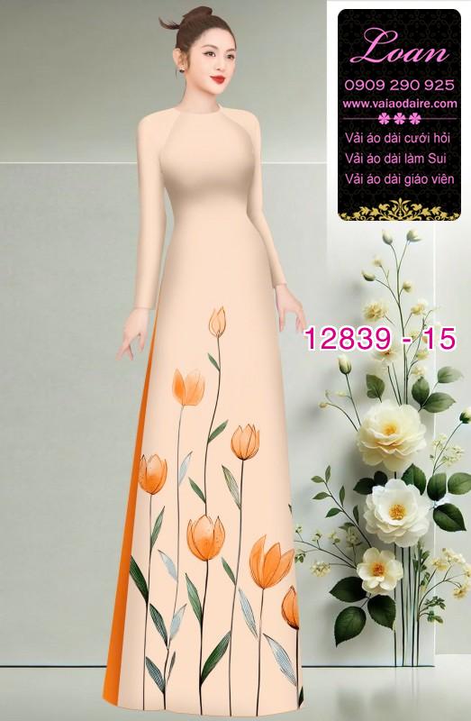 Vải áo dài hoa in 3D