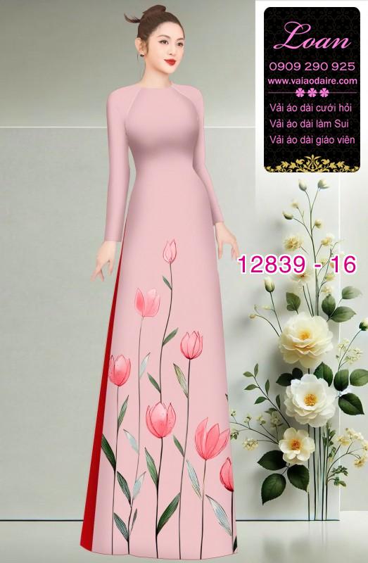 Vải áo dài hoa in 3D