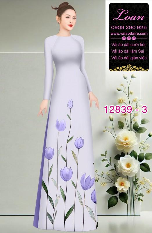 Vải áo dài hoa in 3D