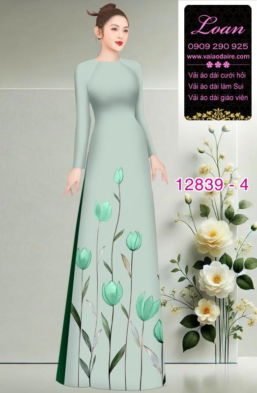 Vải áo dài hoa in 3D