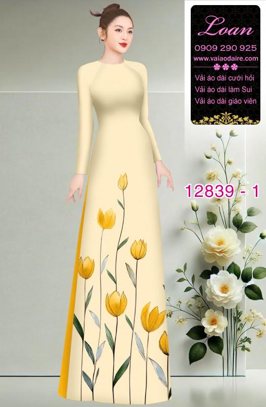 Vải áo dài hoa in 3D