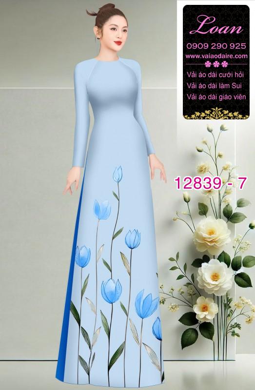 Vải áo dài hoa in 3D