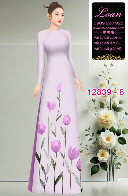 Vải áo dài hoa in 3D