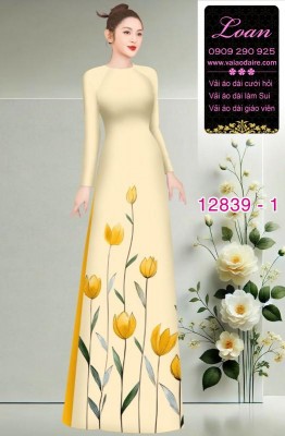 Vải áo dài hoa in 3D-DT 12839