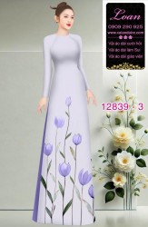 Vải áo dài hoa in 3D