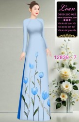 Vải áo dài hoa in 3D