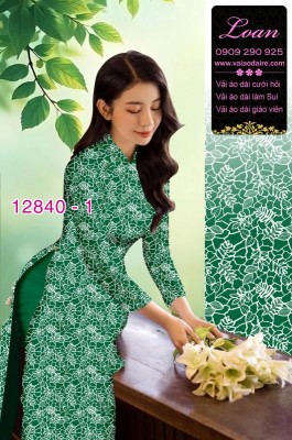 Vải áo dài hoa nhí-DT 12840