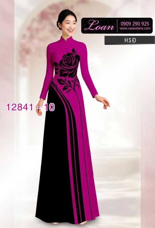 Vải áo dài hoa in hai da