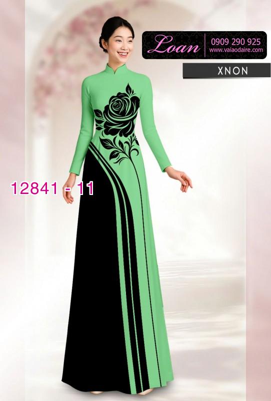 Vải áo dài hoa in hai da