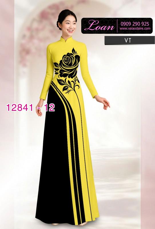 Vải áo dài hoa in hai da