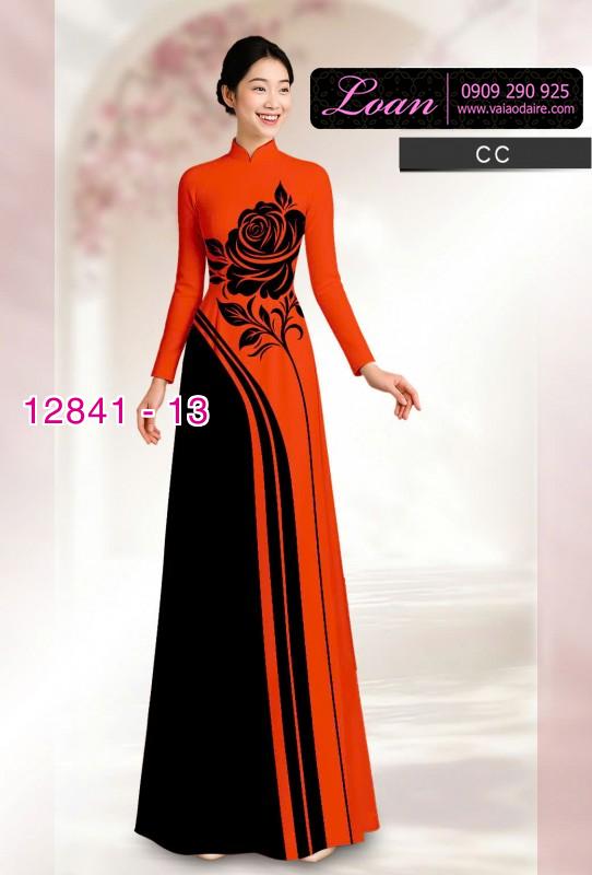 Vải áo dài hoa in hai da