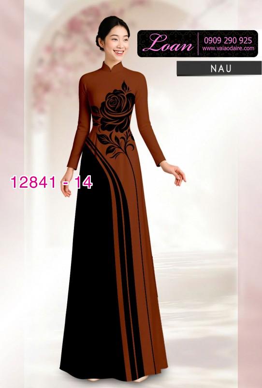 Vải áo dài hoa in hai da