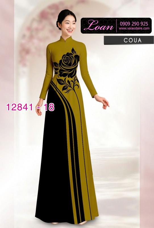 Vải áo dài hoa in hai da