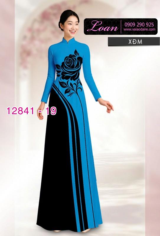 Vải áo dài hoa in hai da