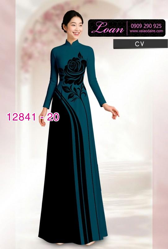 Vải áo dài hoa in hai da