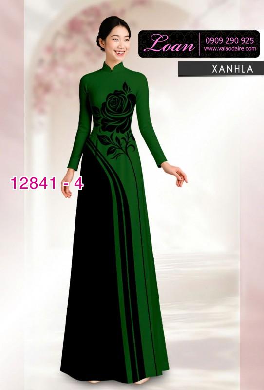 Vải áo dài hoa in hai da