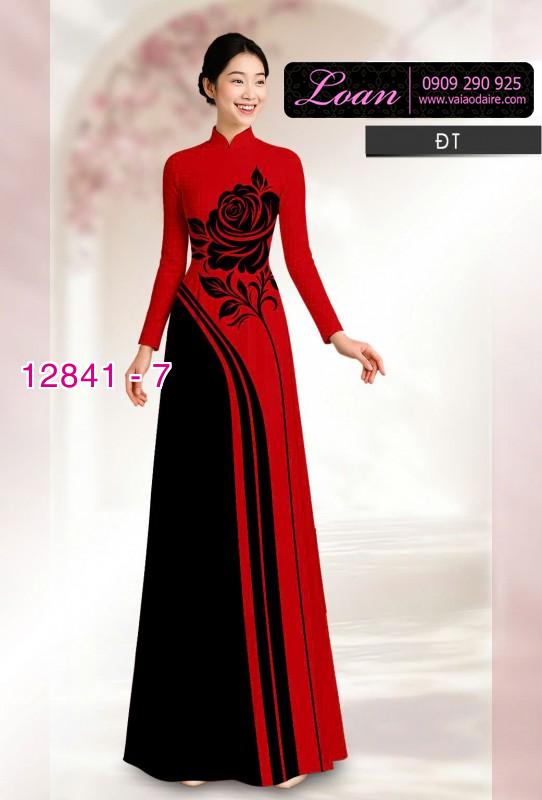 Vải áo dài hoa in hai da