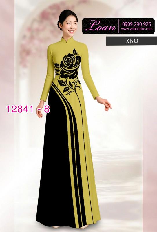 Vải áo dài hoa in hai da