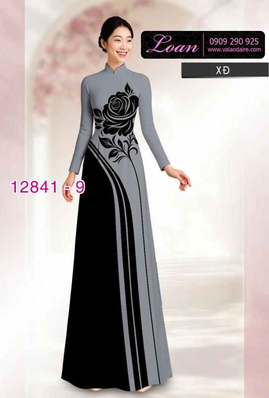 Vải áo dài hoa in hai da