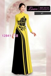 Vải áo dài hoa in hai da