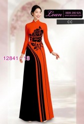 Vải áo dài hoa in hai da