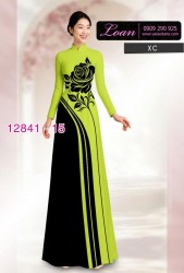 Vải áo dài hoa in hai da