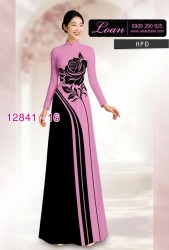 Vải áo dài hoa in hai da