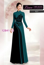 Vải áo dài hoa in hai da