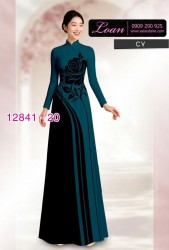 Vải áo dài hoa in hai da