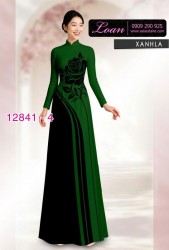 Vải áo dài hoa in hai da