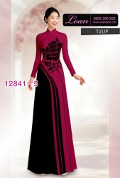 Vải áo dài hoa in hai da