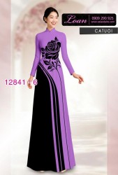 Vải áo dài hoa in hai da