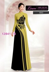 Vải áo dài hoa in hai da