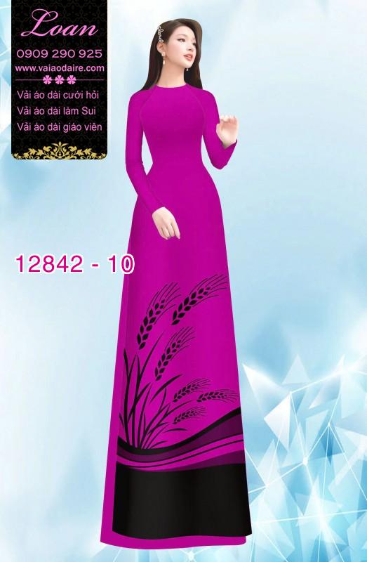 Vải áo dài hoa in hai da