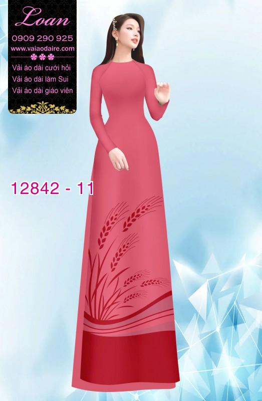 Vải áo dài hoa in hai da