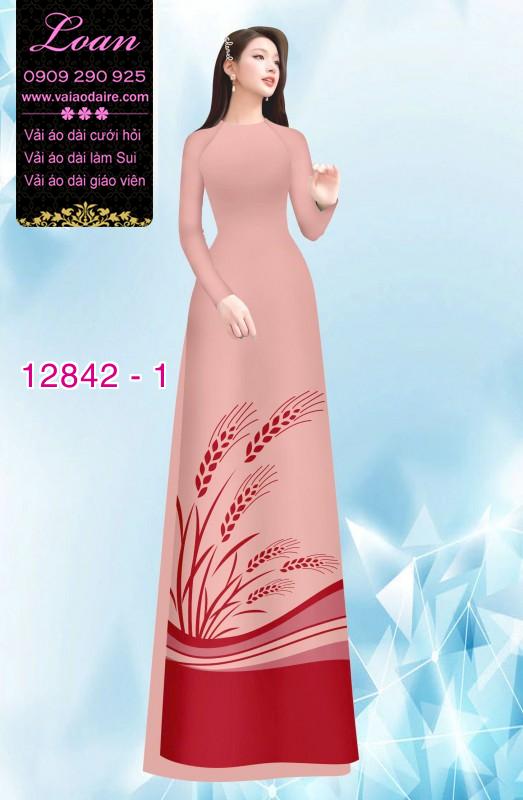 Vải áo dài hoa in hai da