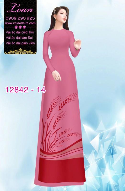 Vải áo dài hoa in hai da