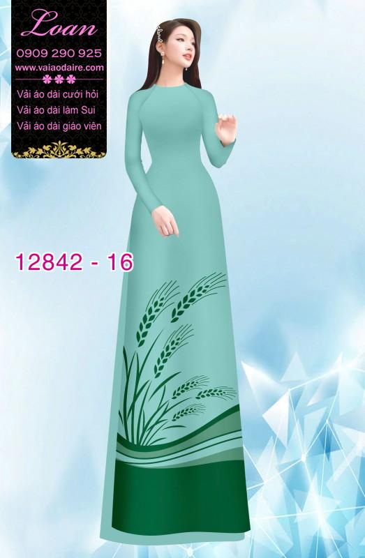 Vải áo dài hoa in hai da