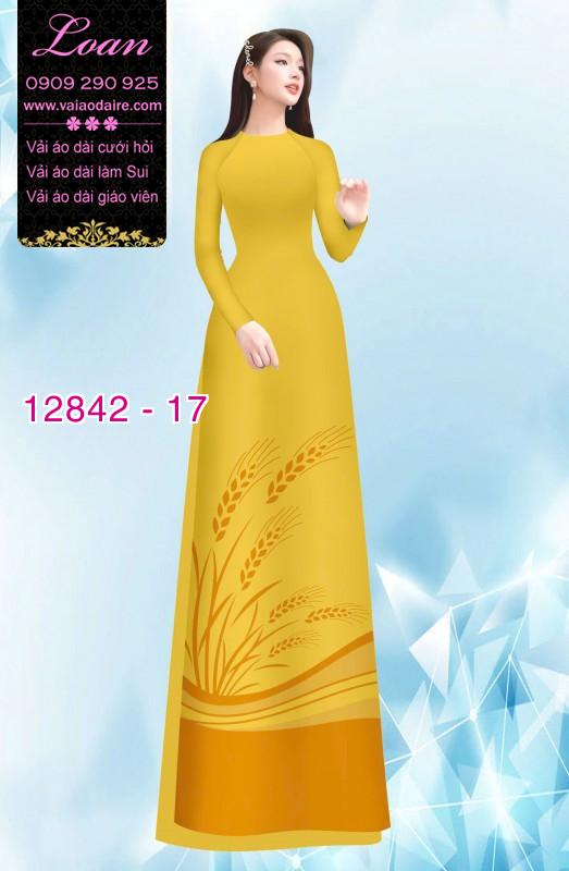 Vải áo dài hoa in hai da