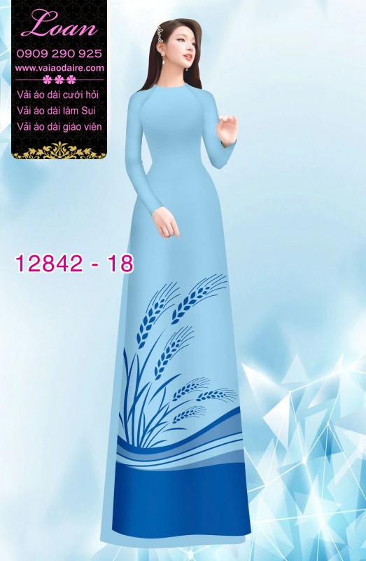 Vải áo dài hoa in hai da