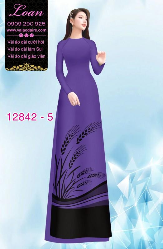 Vải áo dài hoa in hai da