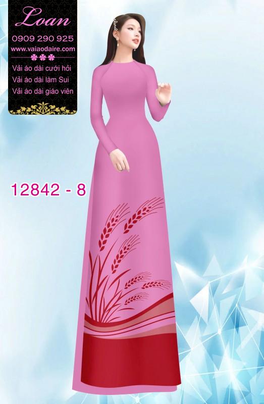 Vải áo dài hoa in hai da